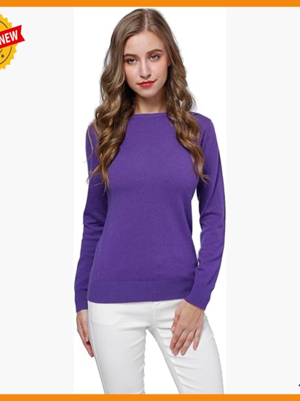 Women's 100% Cashmere Long Sleeve Crew Neck Sweater Size Small